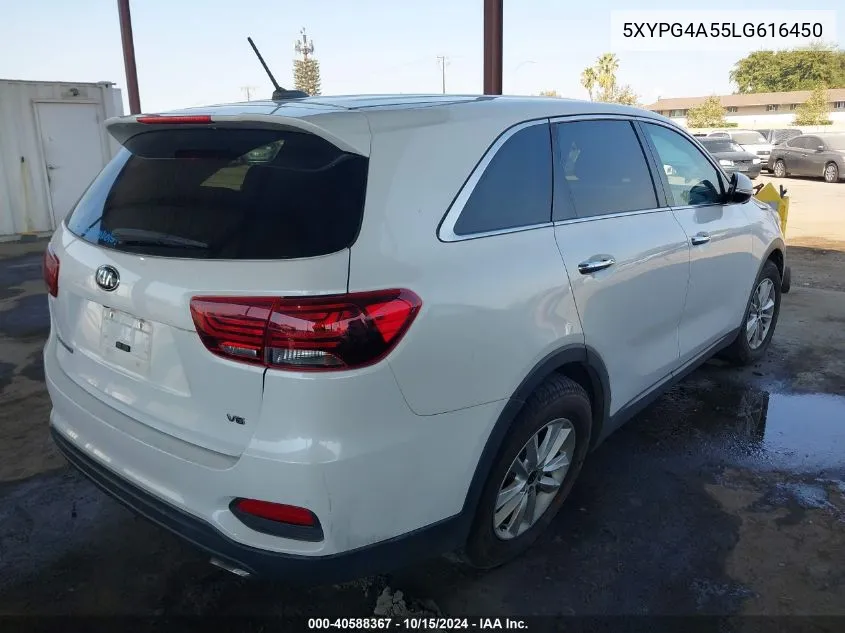 2020 Kia Sorento 3.3L Lx VIN: 5XYPG4A55LG616450 Lot: 40588367