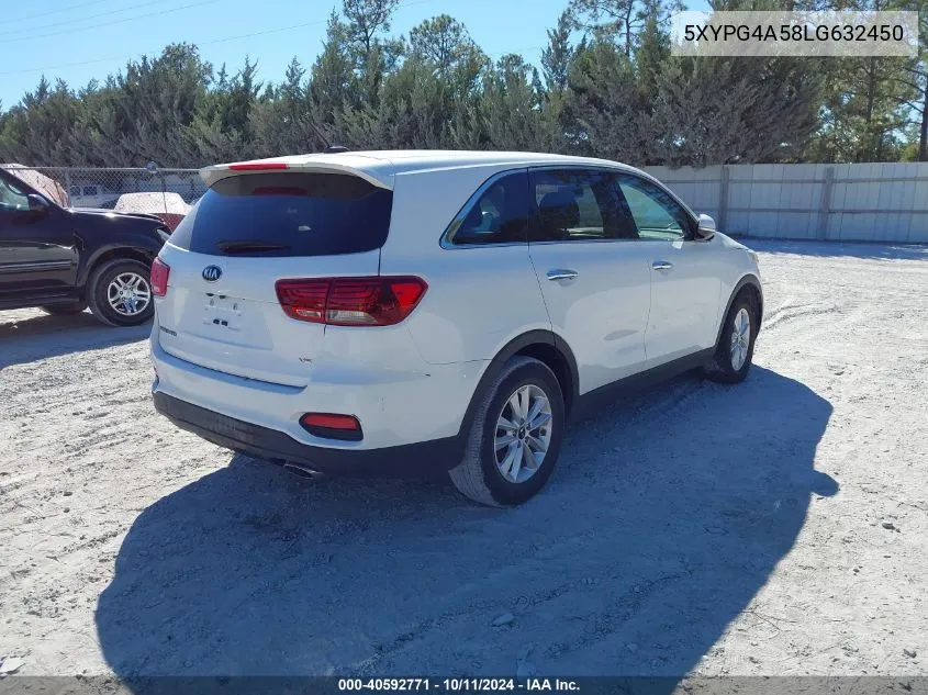 2020 Kia Sorento 3.3L Lx VIN: 5XYPG4A58LG632450 Lot: 40592771