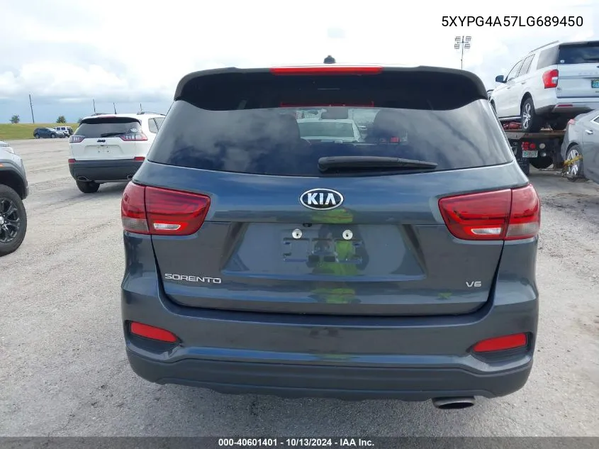 2020 Kia Sorento 3.3L Lx VIN: 5XYPG4A57LG689450 Lot: 40601401