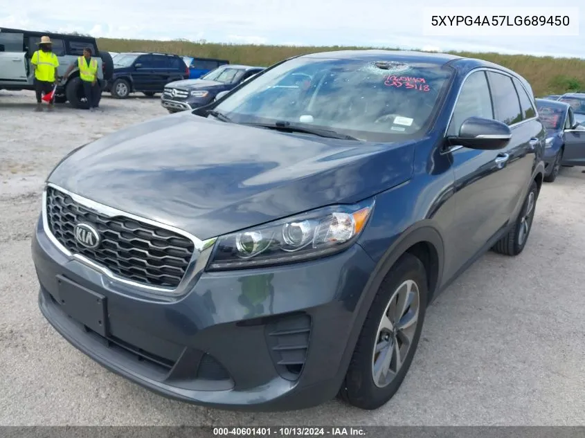 2020 Kia Sorento 3.3L Lx VIN: 5XYPG4A57LG689450 Lot: 40601401