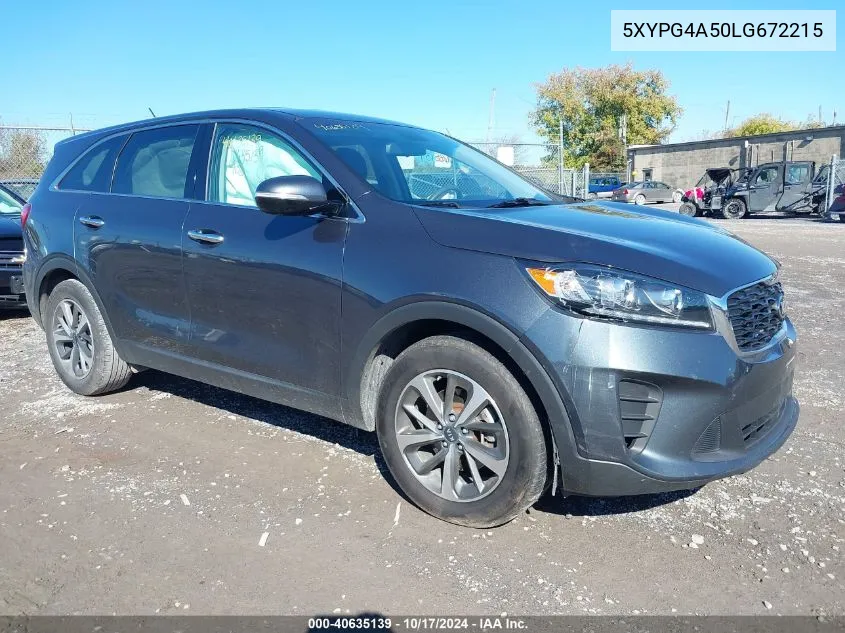 2020 Kia Sorento 3.3L Lx VIN: 5XYPG4A50LG672215 Lot: 40635139