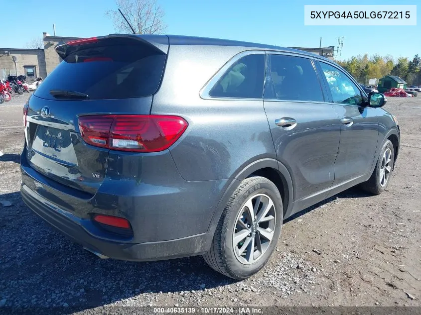 5XYPG4A50LG672215 2020 Kia Sorento 3.3L Lx