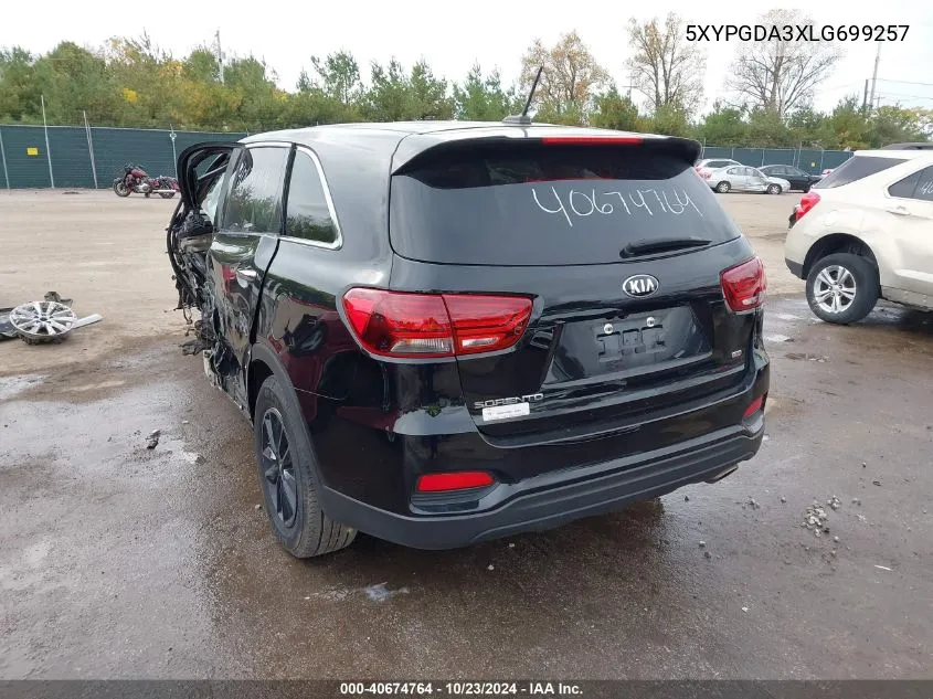 2020 Kia Sorento 2.4L Lx VIN: 5XYPGDA3XLG699257 Lot: 40674764