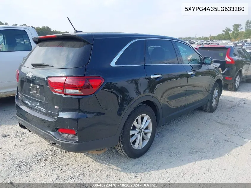 2020 Kia Sorento 2.4L L VIN: 5XYPG4A35LG633280 Lot: 40723470