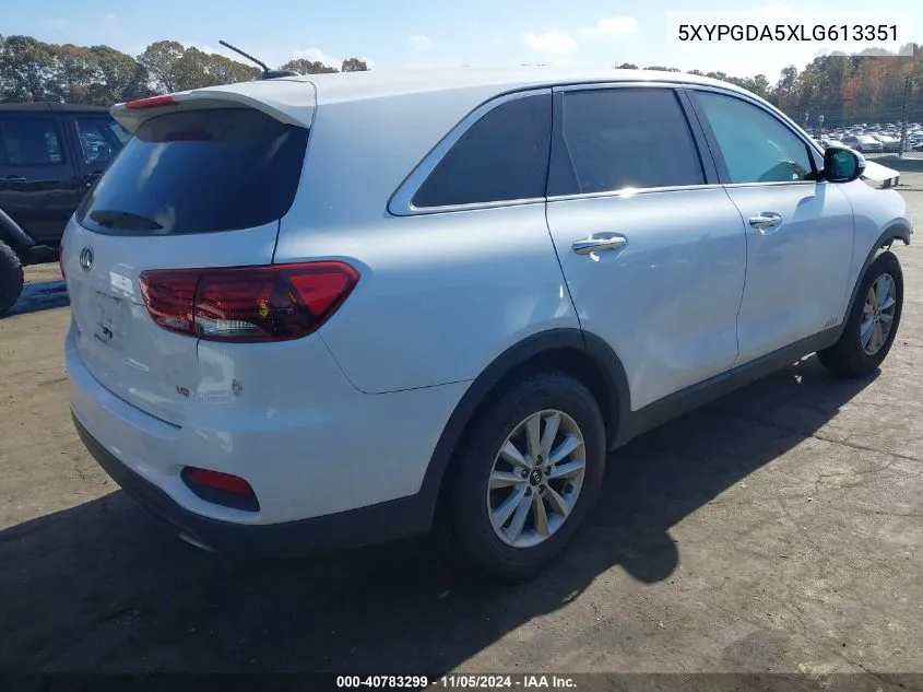 2020 Kia Sorento 3.3L Lx VIN: 5XYPGDA5XLG613351 Lot: 40783299