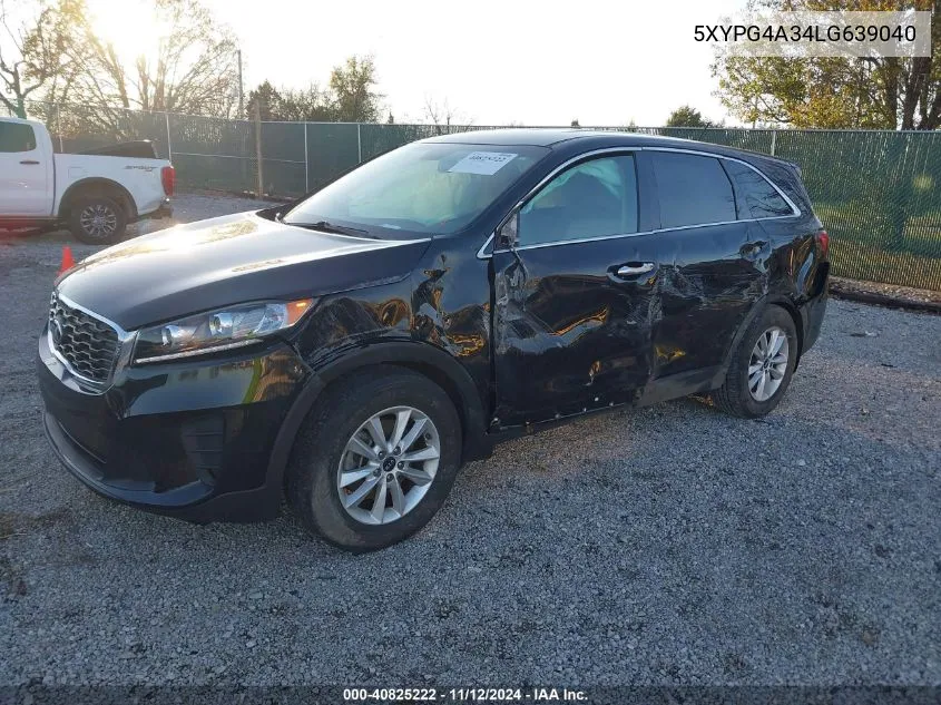 2020 Kia Sorento 2.4L Lx VIN: 5XYPG4A34LG639040 Lot: 40825222