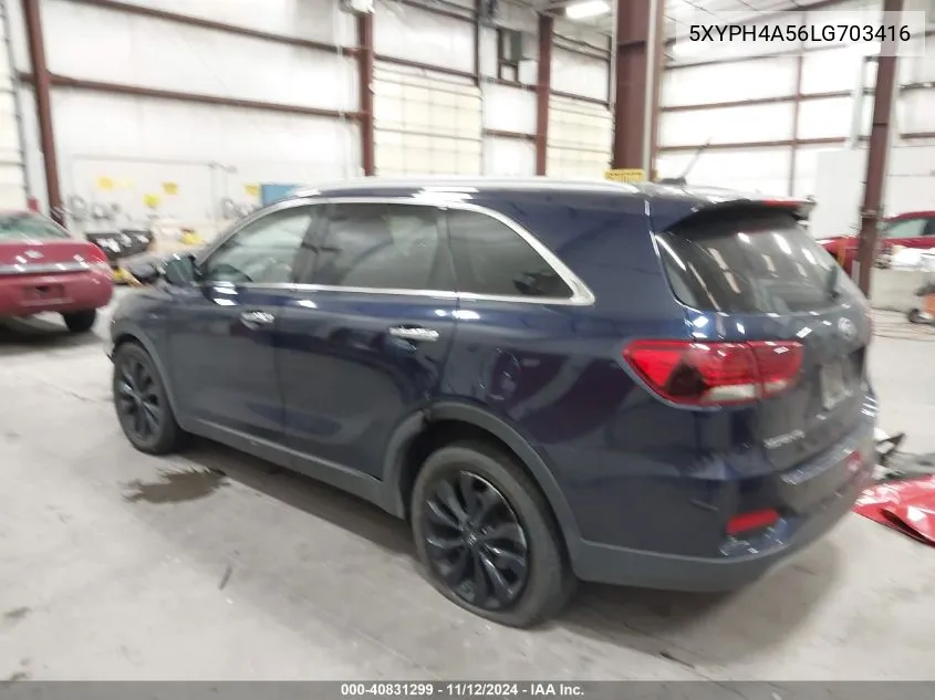 2020 Kia Sorento 3.3L Ex VIN: 5XYPH4A56LG703416 Lot: 40831299