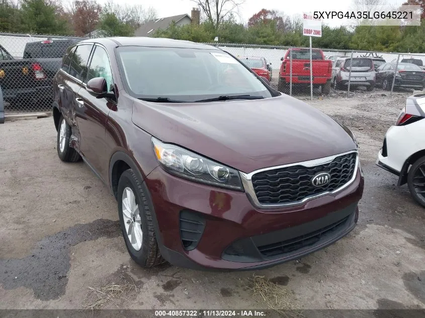 2020 Kia Sorento 2.4L Lx VIN: 5XYPG4A35LG645221 Lot: 40857322