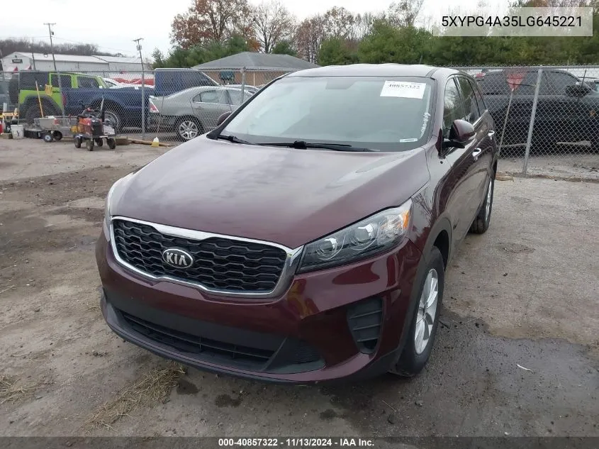 2020 Kia Sorento 2.4L Lx VIN: 5XYPG4A35LG645221 Lot: 40857322