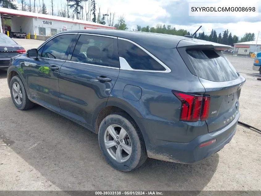 5XYRGDLC6MG008698 2021 Kia Sorento Lx