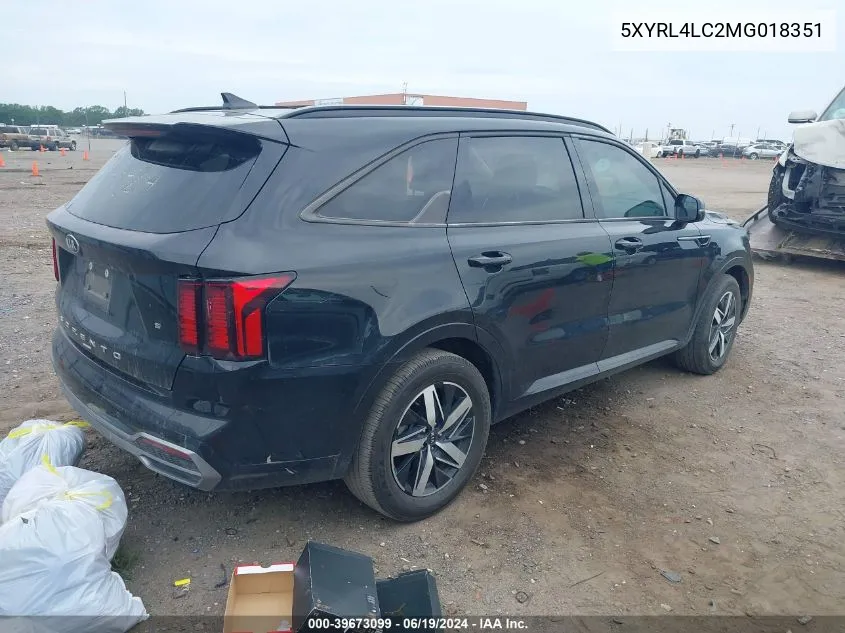 5XYRL4LC2MG018351 2021 Kia Sorento S