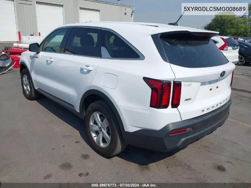 2021 Kia Sorento Lx VIN: 5XYRGDLC5MG008689 Lot: 39975773