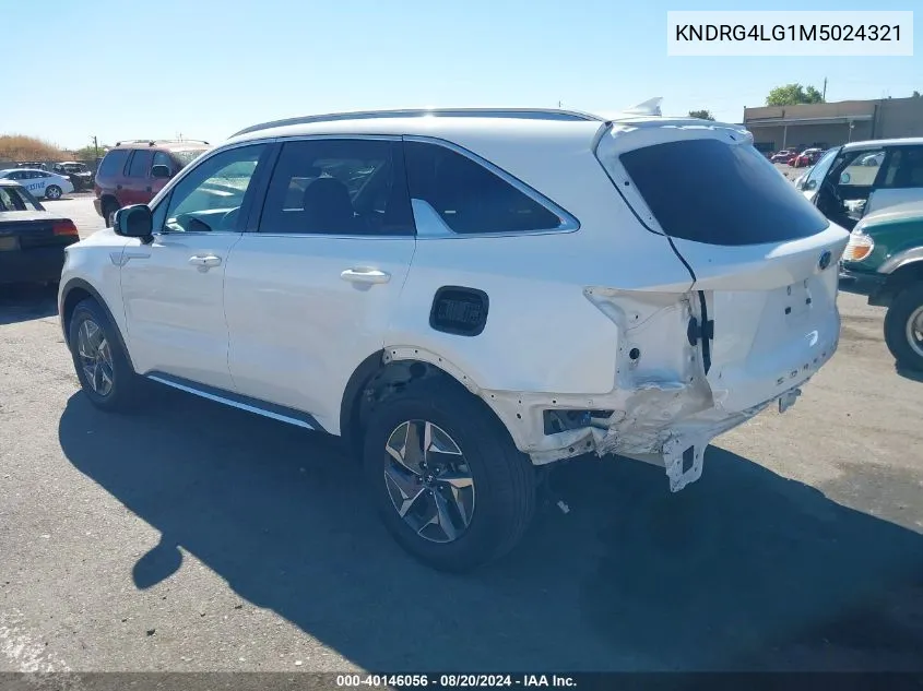 2021 Kia Sorento Hybrid S VIN: KNDRG4LG1M5024321 Lot: 40146056