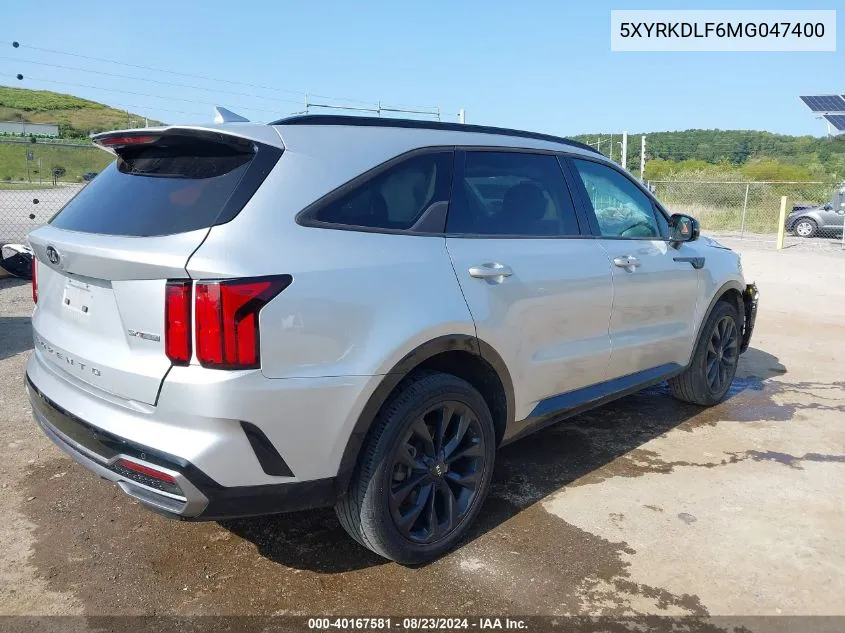 5XYRKDLF6MG047400 2021 Kia Sorento Sx