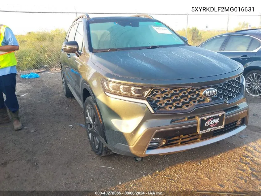 2021 Kia Sorento Sx/Sxp VIN: 5XYRKDLF2MG016631 Lot: 40278085