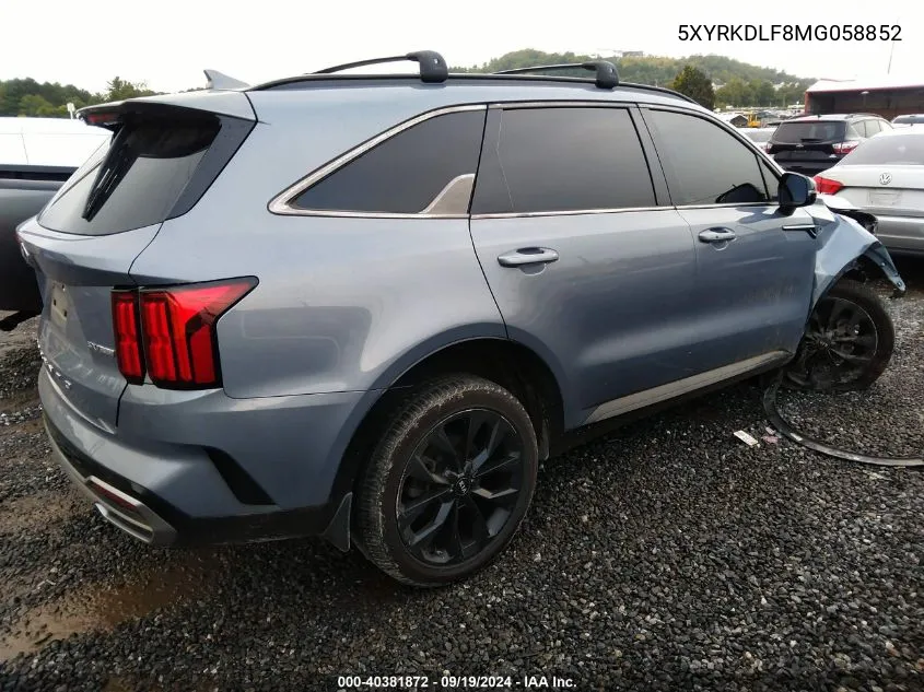 5XYRKDLF8MG058852 2021 Kia Sorento Sx