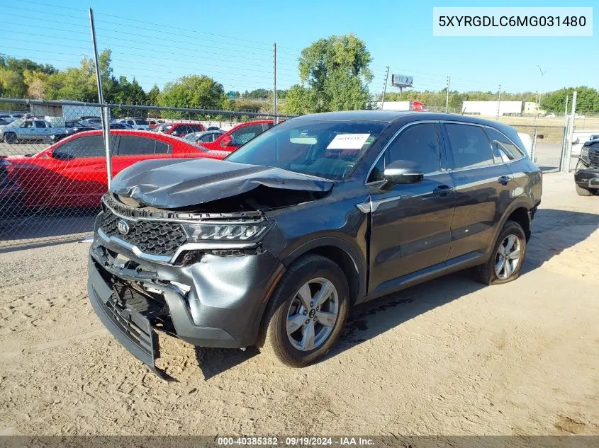 2021 Kia Sorento Lx VIN: 5XYRGDLC6MG031480 Lot: 40385382