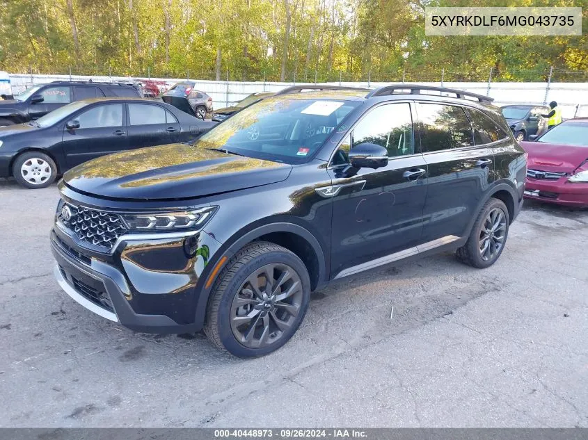 2021 Kia Sorento Sx Prestige VIN: 5XYRKDLF6MG043735 Lot: 40448973