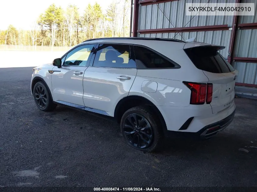 2021 Kia Sorento Sx VIN: 5XYRKDLF4MG042910 Lot: 40808474