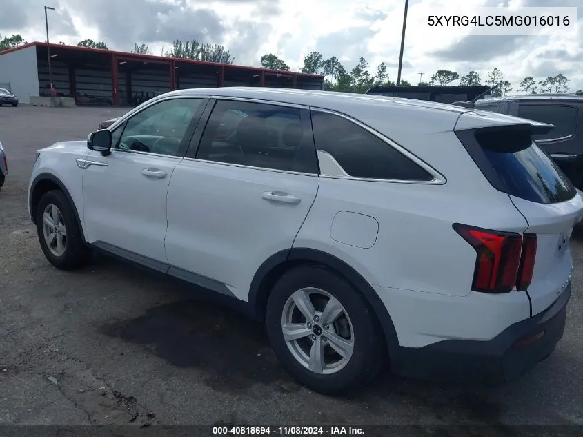 2021 Kia Sorento Lx VIN: 5XYRG4LC5MG016016 Lot: 40818694