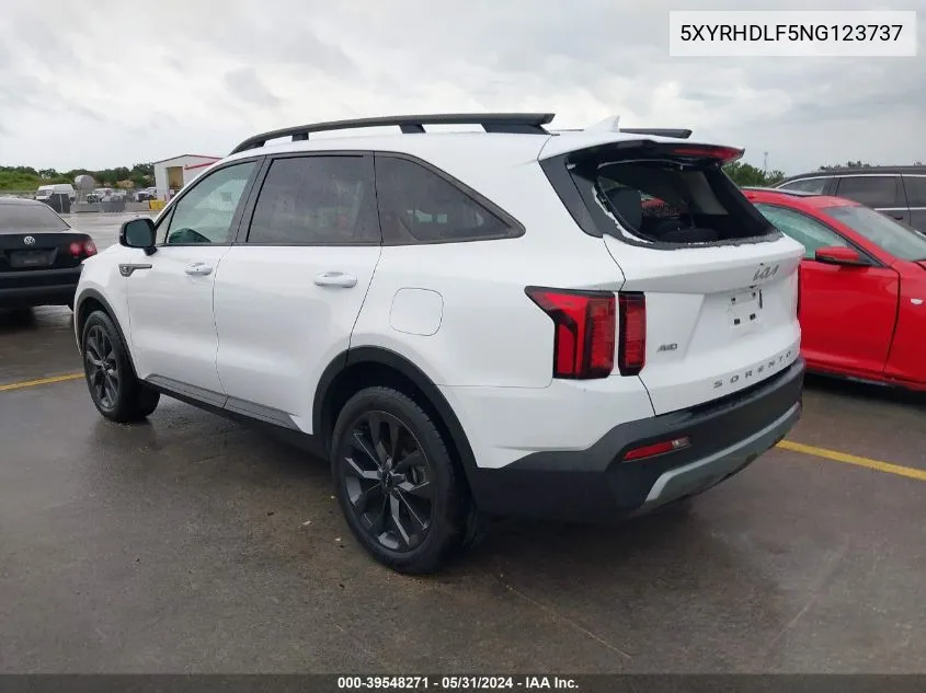 5XYRHDLF5NG123737 2022 Kia Sorento X-Line Ex