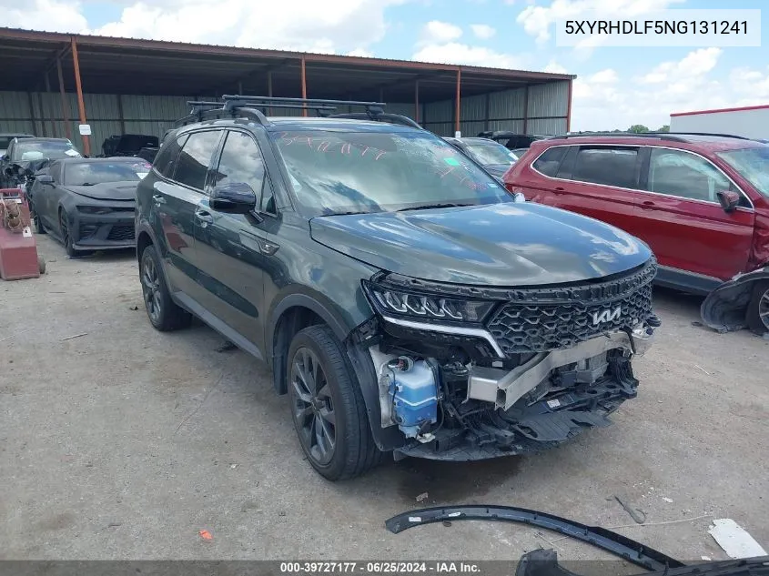 2022 Kia Sorento X-Line Ex VIN: 5XYRHDLF5NG131241 Lot: 39727177