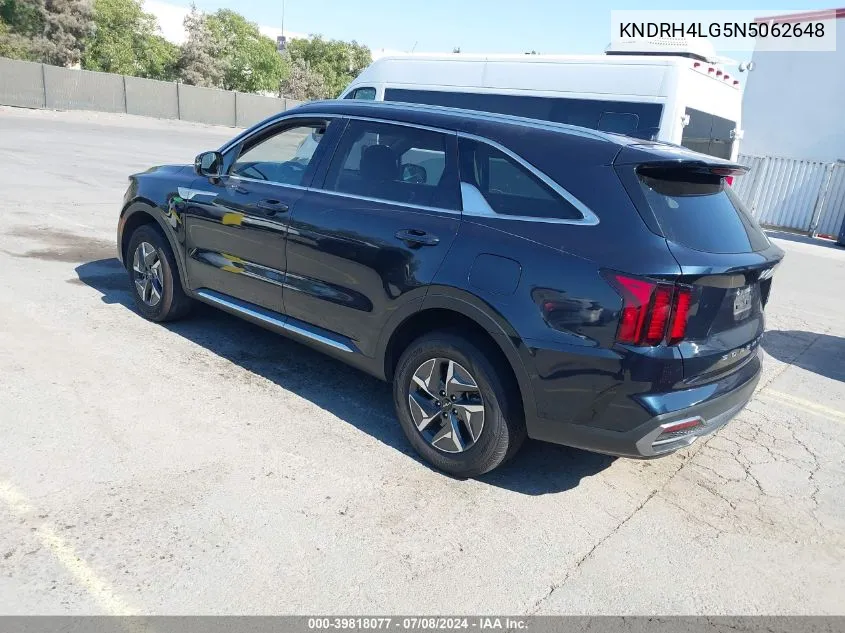 2022 Kia Sorento Hybrid Ex VIN: KNDRH4LG5N5062648 Lot: 39818077