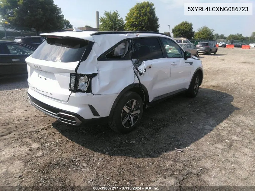 2022 Kia Sorento S VIN: 5XYRL4LCXNG086723 Lot: 39867217