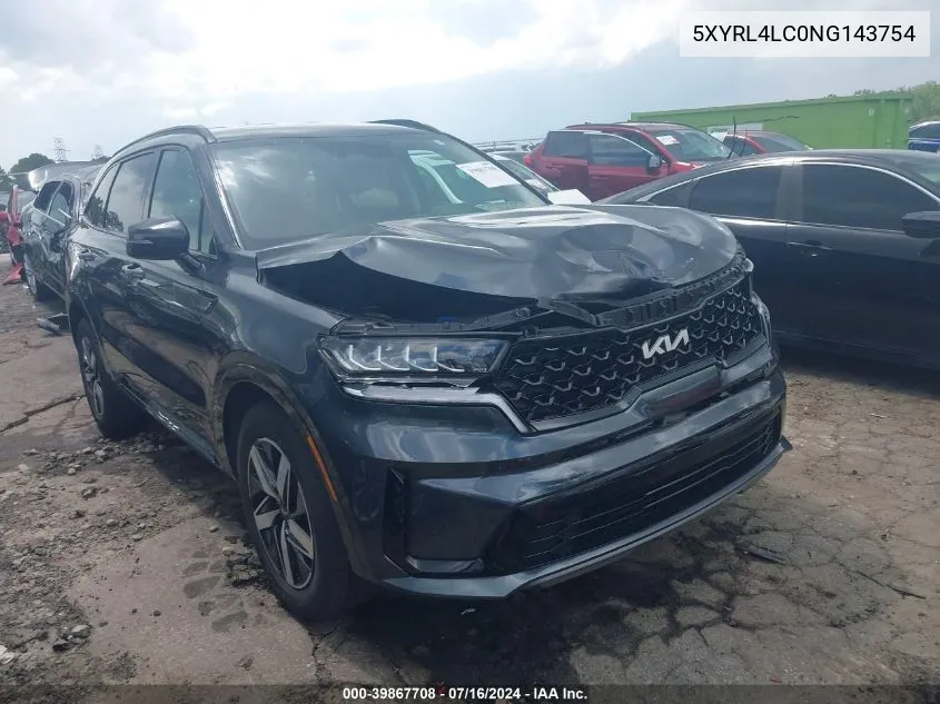 2022 Kia Sorento S VIN: 5XYRL4LC0NG143754 Lot: 39867708