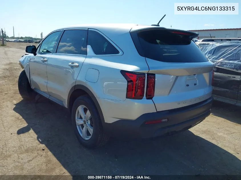 2022 Kia Sorento Lx VIN: 5XYRG4LC6NG133315 Lot: 39871158