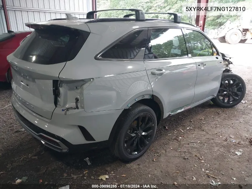 2022 Kia Sorento Sx VIN: 5XYRK4LF7NG127810 Lot: 39898285