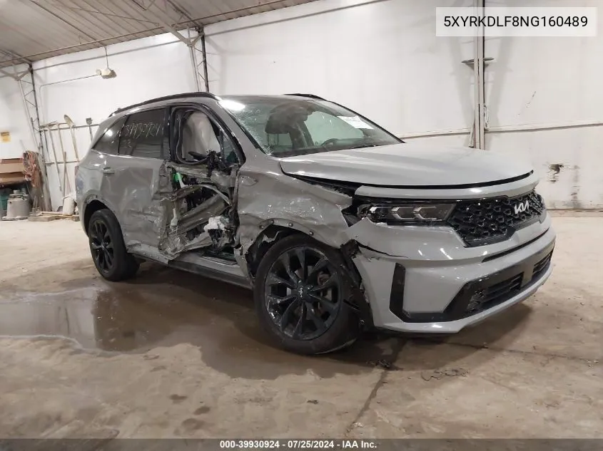 2022 Kia Sorento Sx VIN: 5XYRKDLF8NG160489 Lot: 39930924