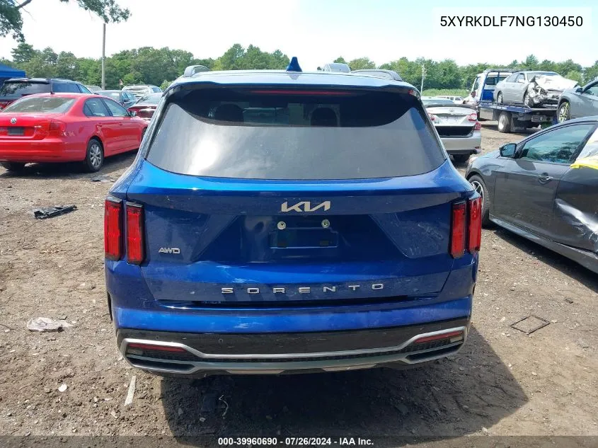 2022 Kia Sorento Sx VIN: 5XYRKDLF7NG130450 Lot: 39960690