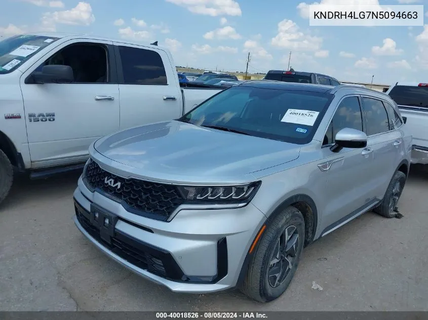 2022 Kia Sorento Hybrid Ex VIN: KNDRH4LG7N5094663 Lot: 40018526