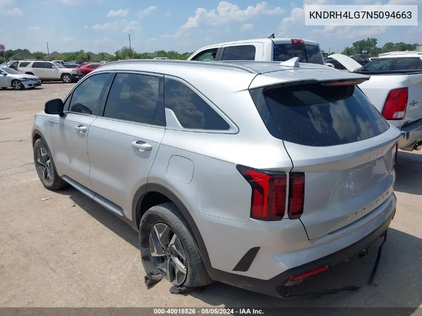 2022 Kia Sorento Hybrid Ex VIN: KNDRH4LG7N5094663 Lot: 40018526