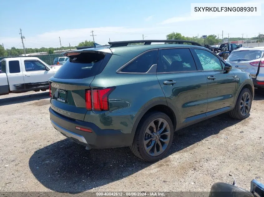 2022 Kia Sorento X-Line Sx Prestige VIN: 5XYRKDLF3NG089301 Lot: 40042612