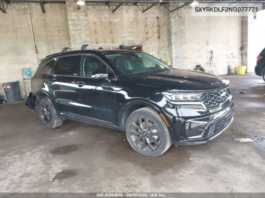 2022 Kia Sorento Sx VIN: 5XYRKDLF2NG077771 Lot: 40064916