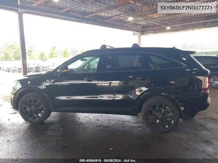 2022 Kia Sorento Sx VIN: 5XYRKDLF2NG077771 Lot: 40064916