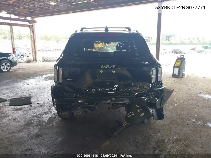 2022 Kia Sorento Sx VIN: 5XYRKDLF2NG077771 Lot: 40064916