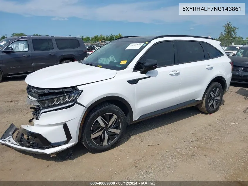 2022 Kia Sorento Ex VIN: 5XYRH4LF7NG143861 Lot: 40089838