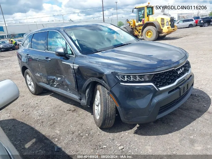 2022 Kia Sorento Lx VIN: 5XYRGDLC4NG116206 Lot: 40148825