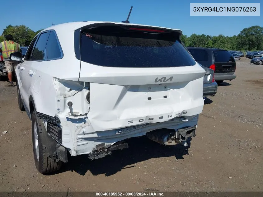 2022 Kia Sorento Lx VIN: 5XYRG4LC1NG076263 Lot: 40185952