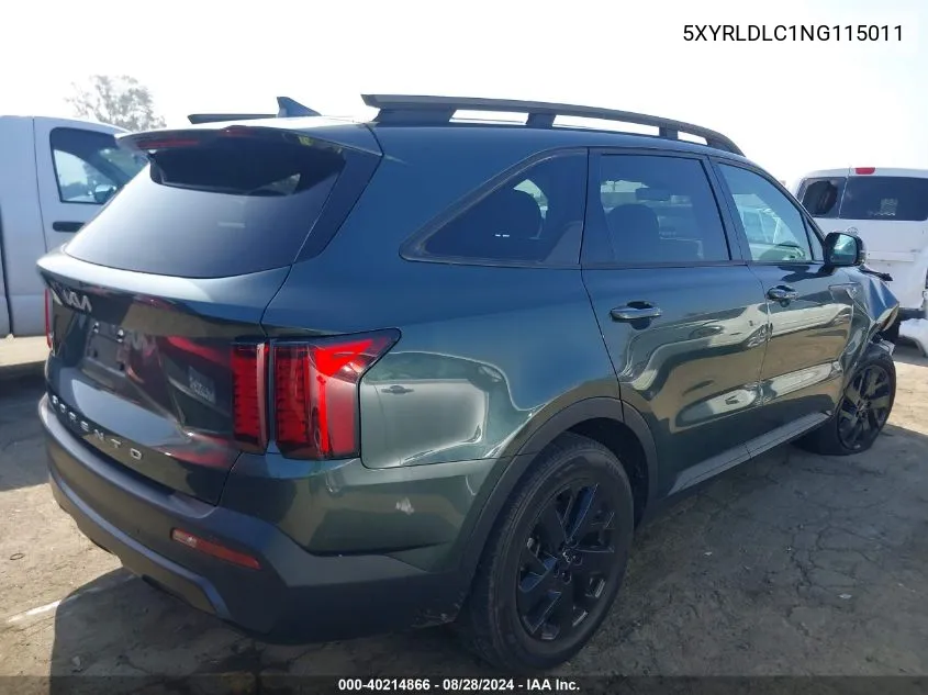 2022 Kia Sorento X-Line S VIN: 5XYRLDLC1NG115011 Lot: 40214866