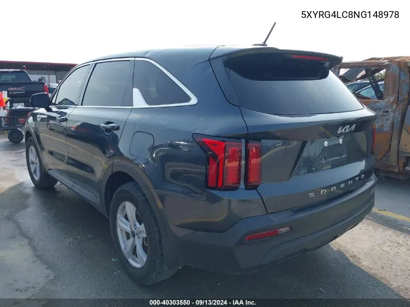 5XYRG4LC8NG148978 2022 Kia Sorento Lx