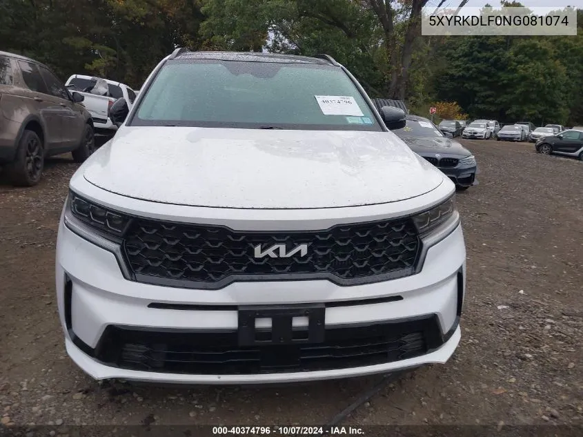 2022 Kia Sorento Sx/Sxp VIN: 5XYRKDLF0NG081074 Lot: 40374796