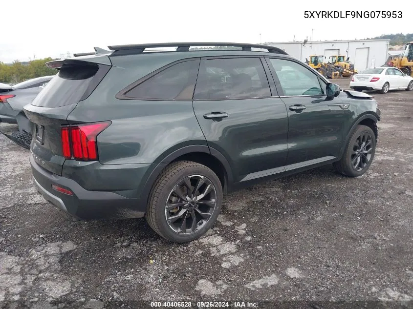 2022 Kia Sorento X-Line Sx Prestige VIN: 5XYRKDLF9NG075953 Lot: 40406528