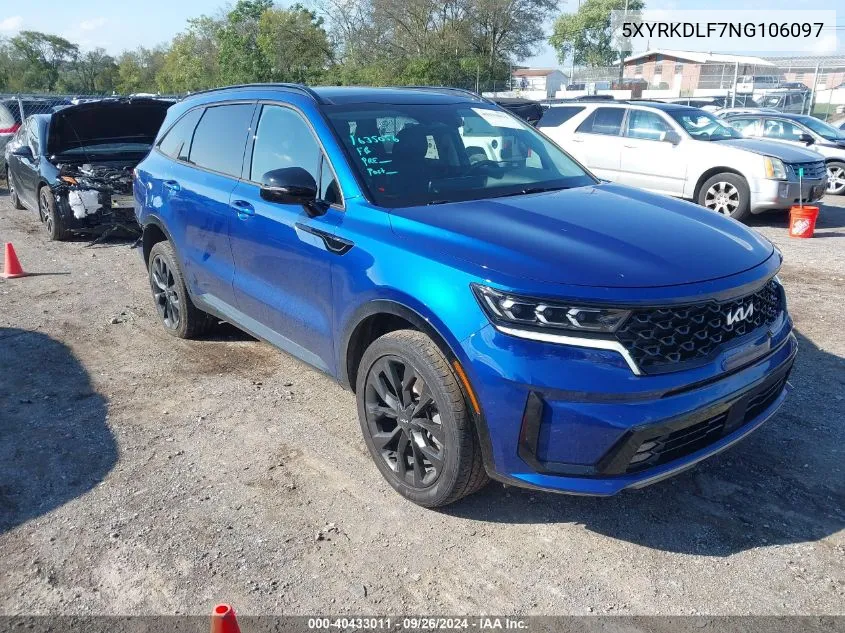 2022 Kia Sorento Sx VIN: 5XYRKDLF7NG106097 Lot: 40433011