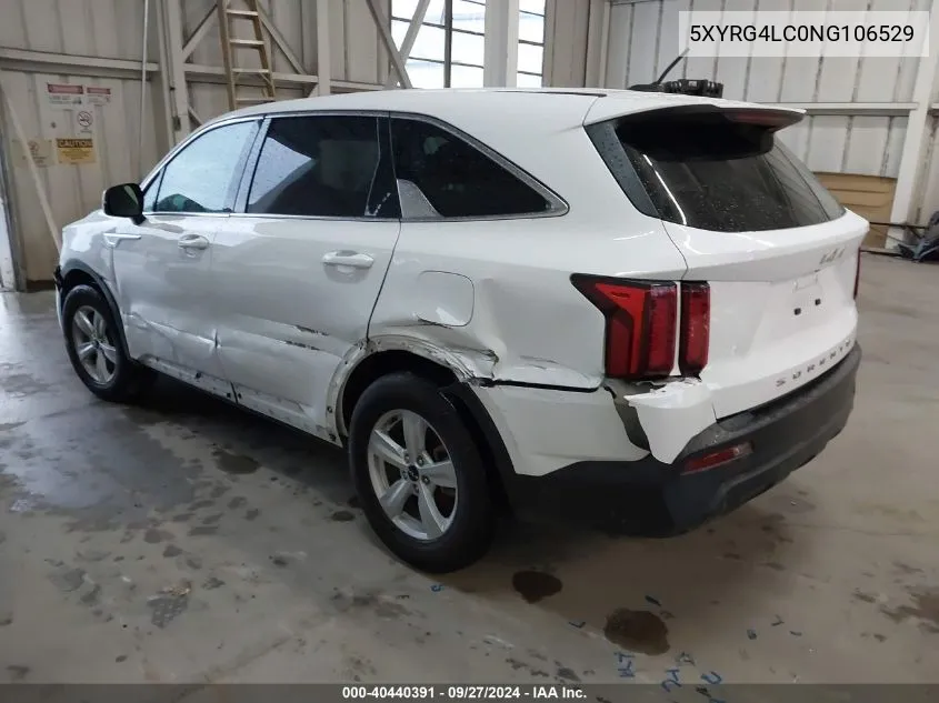 2022 Kia Sorento Lx VIN: 5XYRG4LC0NG106529 Lot: 40440391