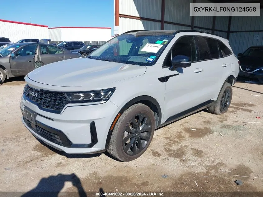 2022 Kia Sorento Sx/Sxp VIN: 5XYRK4LF0NG124568 Lot: 40441692