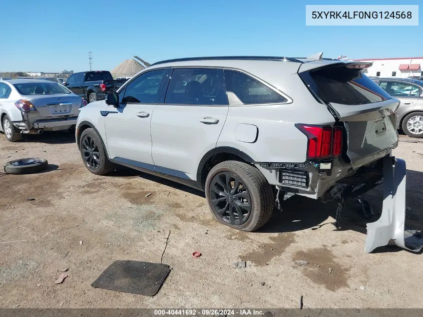 2022 Kia Sorento Sx/Sxp VIN: 5XYRK4LF0NG124568 Lot: 40441692